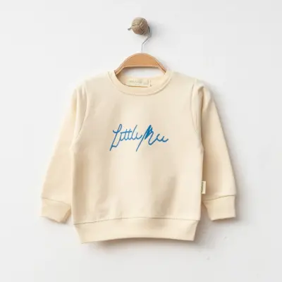 Bebolly Littlimu Baskılı Çocuk Sweatshirt Unisex Bej 