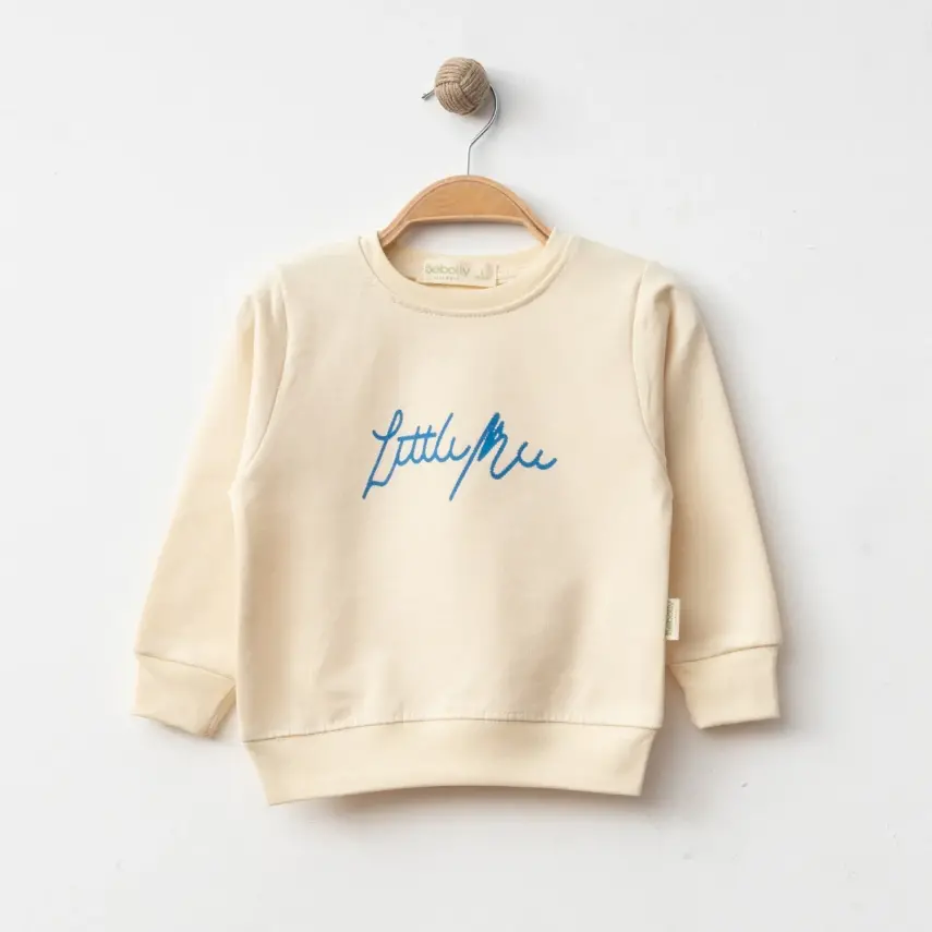 Bebolly Littlimu Baskılı Çocuk Sweatshirt Unisex Bej - 1