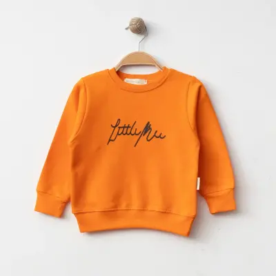 Bebolly Littlimu Baskılı Çocuk Sweatshirt Unisex Turuncu - 3