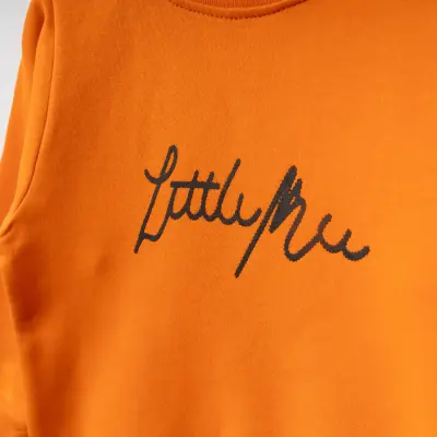 Bebolly Littlimu Baskılı Çocuk Sweatshirt Unisex Turuncu - 7