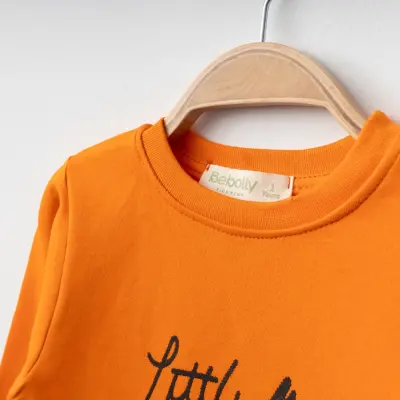Bebolly Littlimu Baskılı Çocuk Sweatshirt Unisex Turuncu (1)