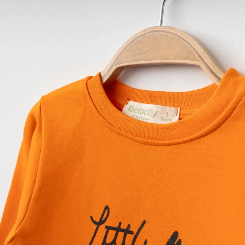 Bebolly Littlimu Baskılı Çocuk Sweatshirt Unisex Turuncu - 2