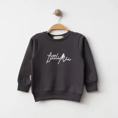 Bebolly Littlimu Baskılı Erkek Çocuk Sweatshirt Füme