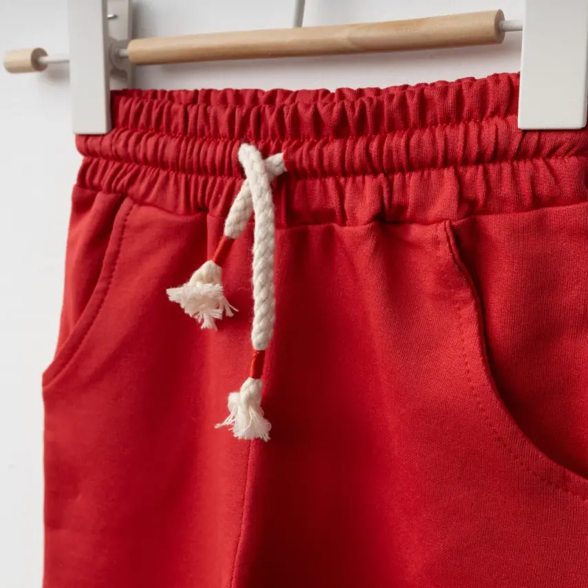 Bebolly Makes Me Smile Baskılı Çocuk Eşofman Altı Unisex Kırmızı - 2