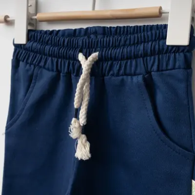 Bebolly Makes Me Smile Baskılı Erkek Çocuk Eşofman Altı Lacivert (1)