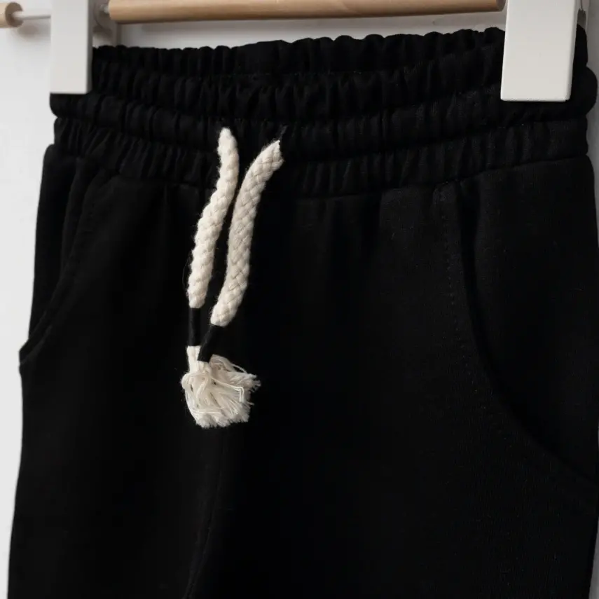 Bebolly Makes Me Smile Baskılı Erkek Çocuk Eşofman Altı Siyah - 5