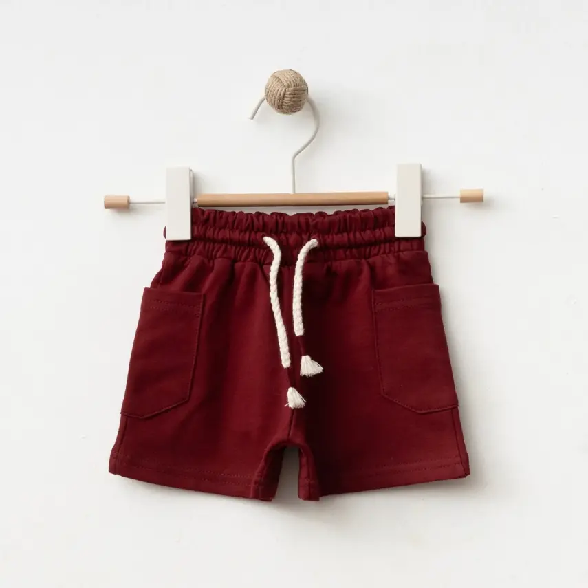 Bebolly Şort Yan Cepli Bordo - 7