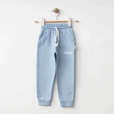 Bebolly Spoilt Baskılı Erkek Çocuk Eşofman Altı Mavi - 3