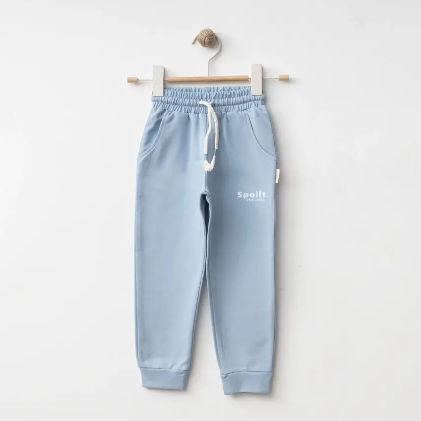 Bebolly Spoilt Baskılı Erkek Çocuk Eşofman Altı Mavi - 5