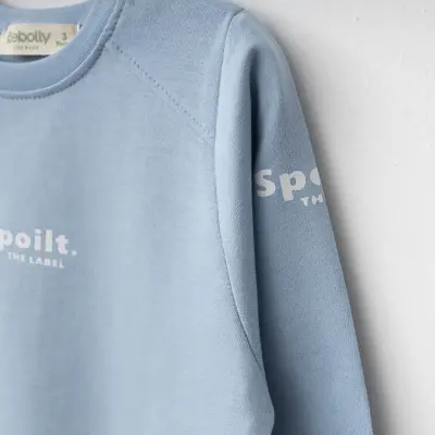 Bebolly Spoilt Baskılı Erkek Çocuk Sweatshirt Mavi - 2