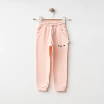 Bebolly Spoilt Baskılı Kız Çocuk Eşofman Altı Pudra - 5