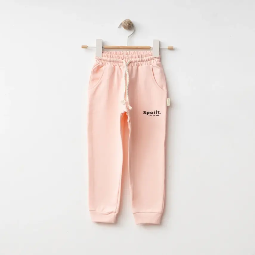 Bebolly Spoilt Baskılı Kız Çocuk Eşofman Altı Pudra - 7