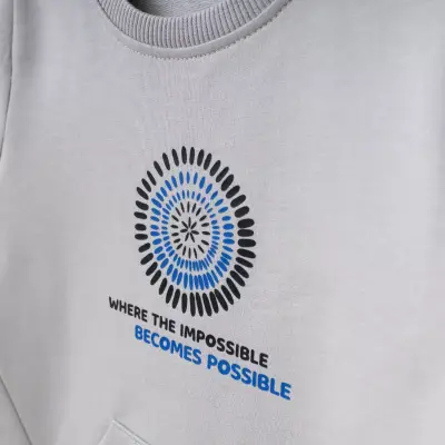 Bebolly Sweartshirt Parçalı Becomes Baskılı Gri (1)