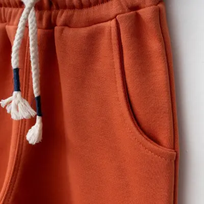 Bebolly Üç İplik Şardonsuz Basic Çocuk Eşofman Altı Unisex Kiremit - 3