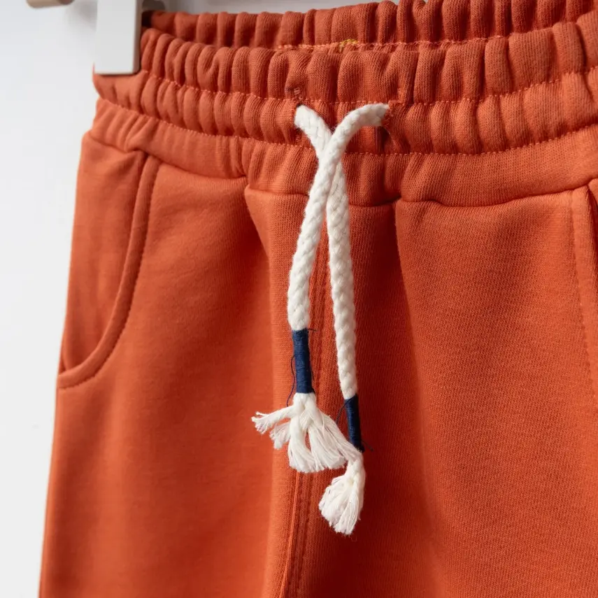 Bebolly Üç İplik Şardonsuz Basic Çocuk Eşofman Altı Unisex Kiremit - 2