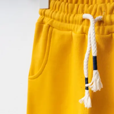 Bebolly Üç İplik Şardonsuz Basic Çocuk Eşofman Altı Unisex Sarı - 8