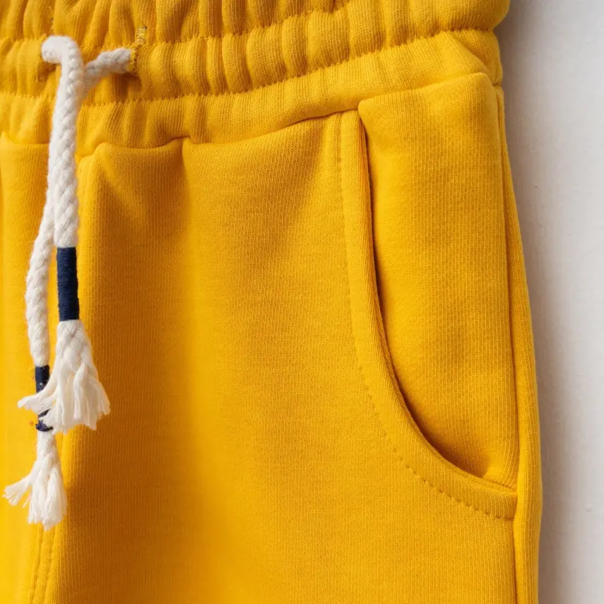 Bebolly Üç İplik Şardonsuz Basic Çocuk Eşofman Altı Unisex Sarı - 9