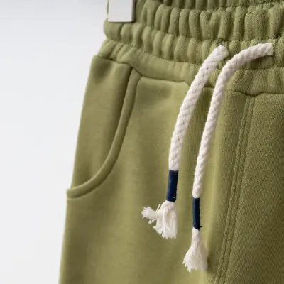 Bebolly Üç İplik Şardonsuz Basic Erkek Çocuk Eşofman Altı Yeşil - 2