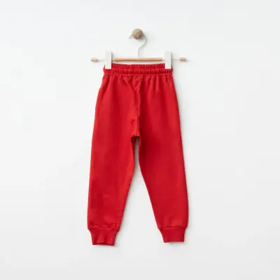 Bebolly Unisex Eşofman Altı Happy Baskılı Kırmızı - 4