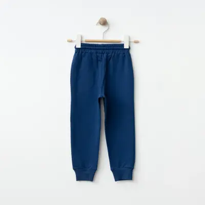 Bebolly Unisex Eşofman Altı Happy Baskılı Lacivert - 2