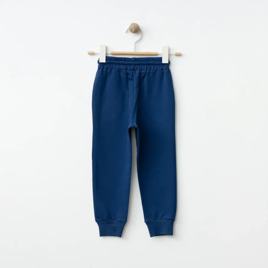 Bebolly Unisex Eşofman Altı Happy Baskılı Lacivert - 4