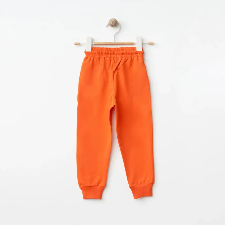 Bebolly Unisex Eşofman Altı Happy Baskılı Mercan - 2