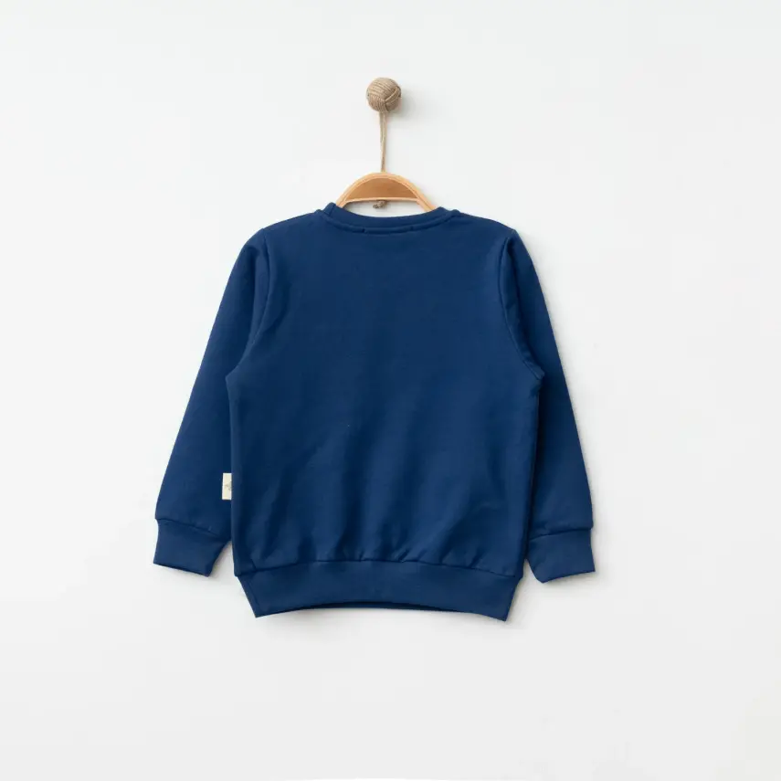 Bebolly Unisex Sweatshirt Happy Baskılı Lacivert - 4