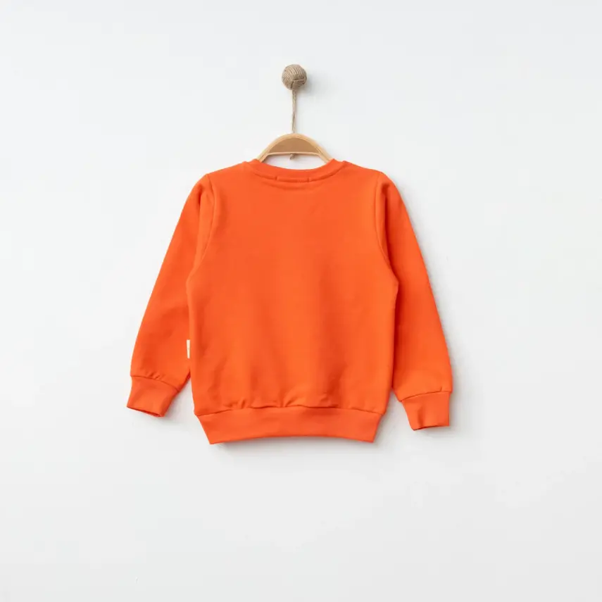 Bebolly Unisex Sweatshirt Happy Baskılı Mercan - 4