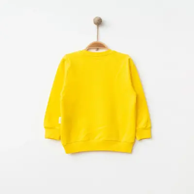 Bebolly Unisex Sweatshirt Happy Baskılı Sarı - 2