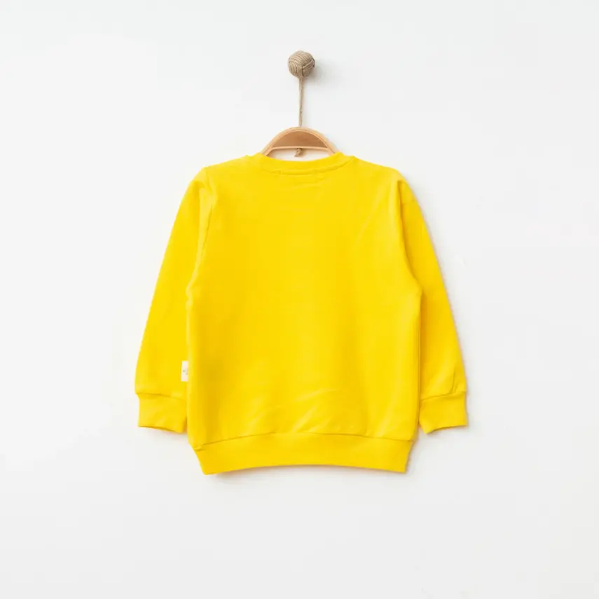Bebolly Unisex Sweatshirt Happy Baskılı Sarı - 2