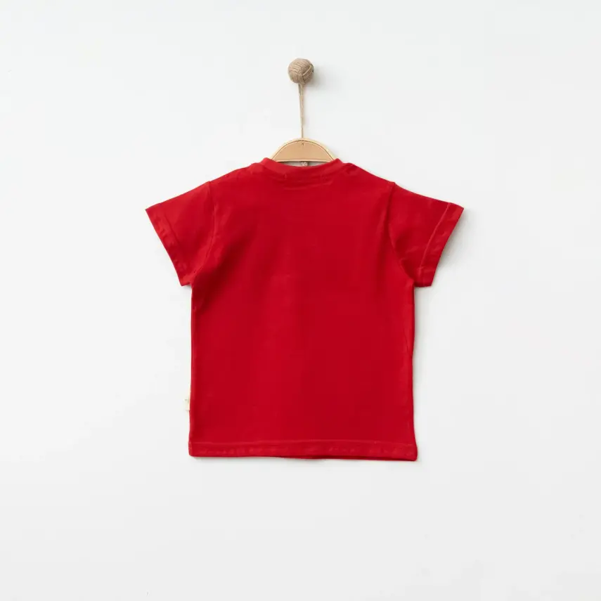 Bebolly Unisex T-shirt Happy Baskılı Kırmızı - 2