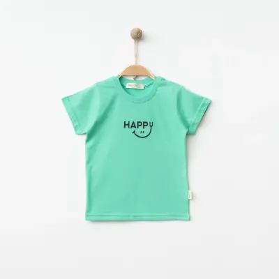 Bebolly Unisex T-shirt Happy Baskılı Mint - 3