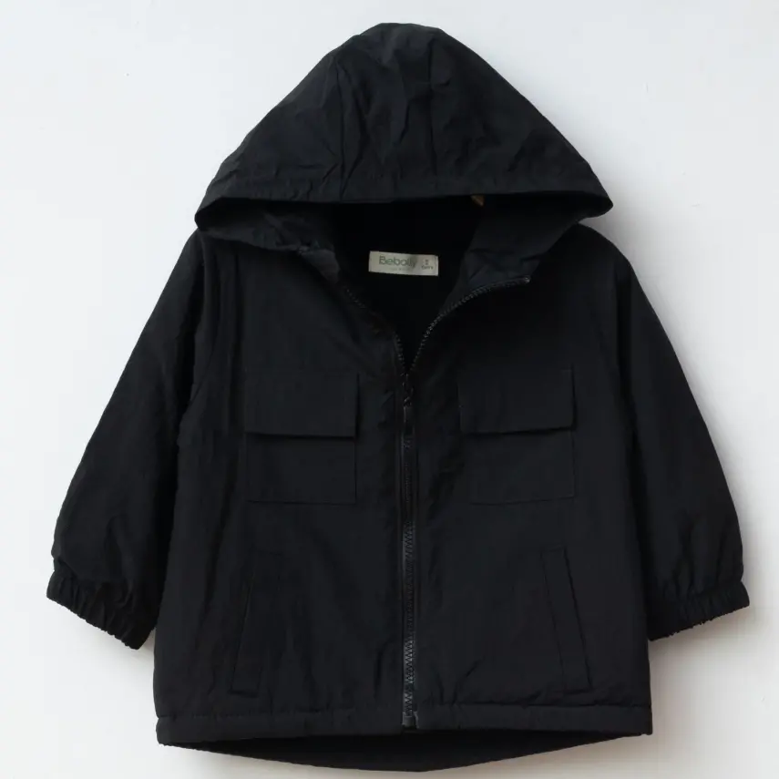 Bebolly Yağmurluk Kapaklı Cep Siyah - 1