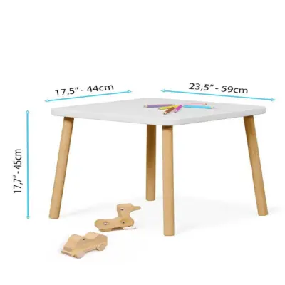 Bee Smart 2 Sandalyeli Masa Seti Beyaz Naturel  (1)