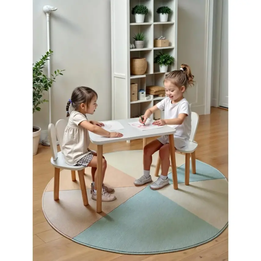 Bee Smart 2 Sandalyeli Masa Seti Beyaz Naturel - 1