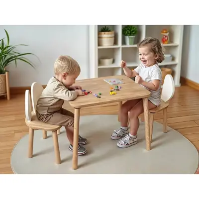 Bee Smart 2 Sandalyeli Masa Seti Safir Meşe (1)