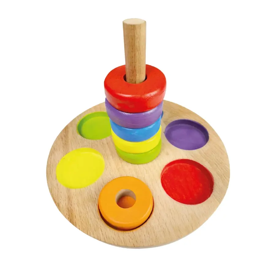 Bee Smart Ahşap Renkli Halkalar Eğitici Set - 4