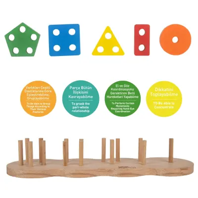 Bee Smart Eğitici Öğretici Geometrık Bul Tak Ahşap Oyuncak - 3
