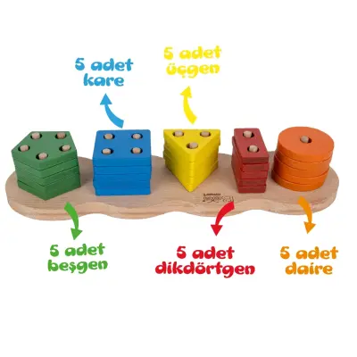Bee Smart Eğitici Öğretici Geometrık Bul Tak Ahşap Oyuncak - 4