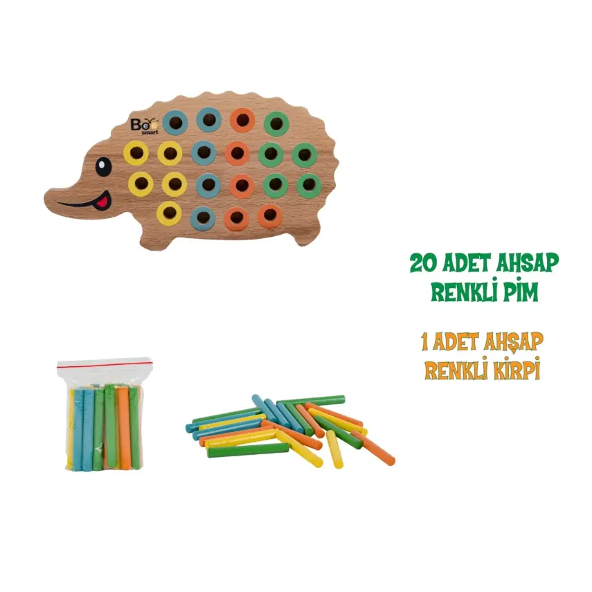 Bee Smart Kirpi Bul Tak Ahşap Oyuncak - 3