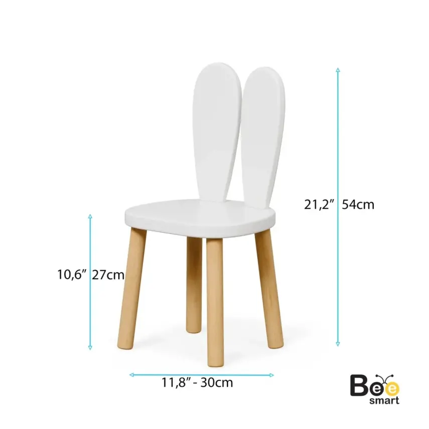 Bee Smart Montessori Ahşap Tekli Sandalye Beyaz - 2