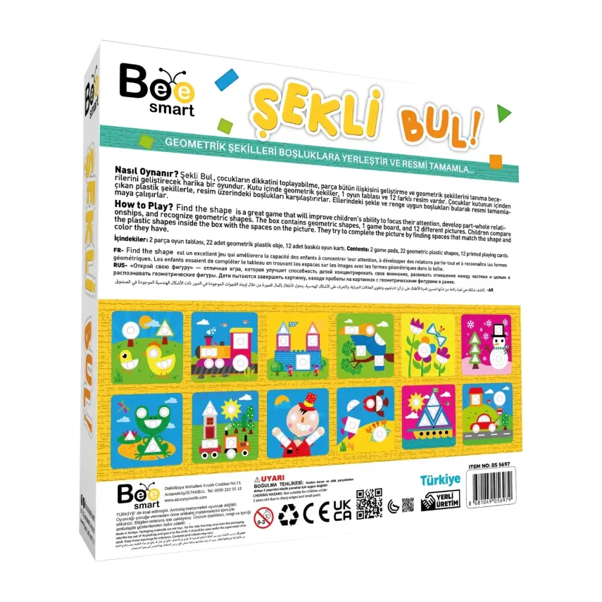 Bee Smart Şekil Bul Eğitici Oyuncak Kutu Oyunu  - 2