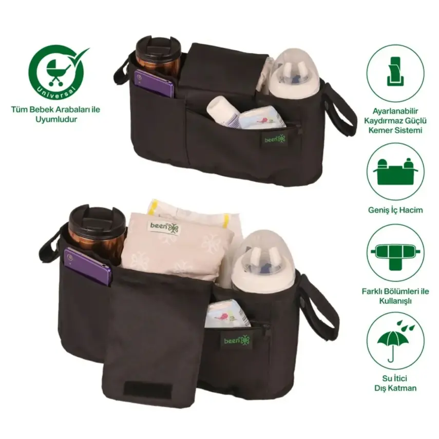 Been Tüm Bebek Arabaları ile Uyumlu Portatif Organizer Çanta - 2