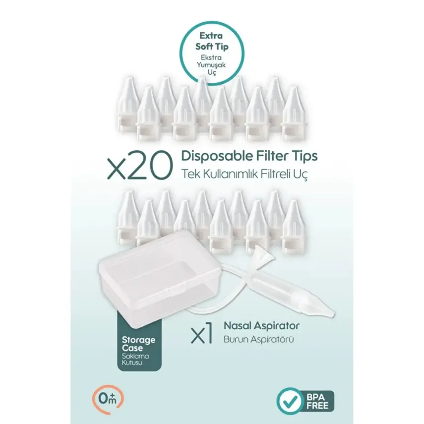 Bemy Baby Burun Aspiratörü Seti ( Cihaz + 20 Adet Uç) - 2