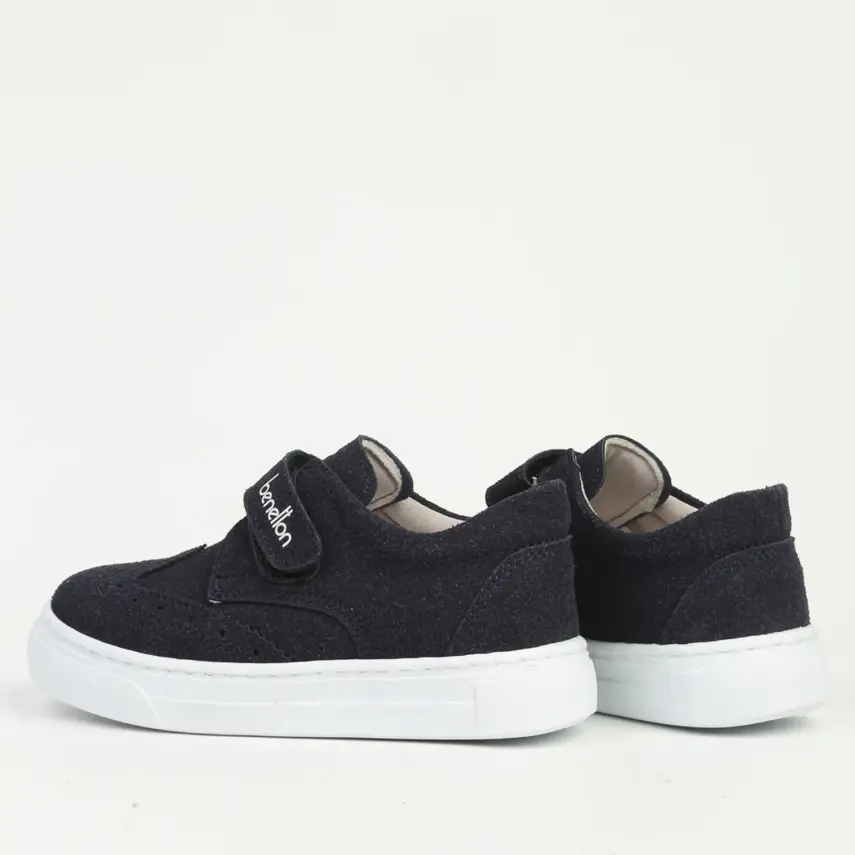 Benetton Ayakkabı Spor Lacivert Nubuk - 4