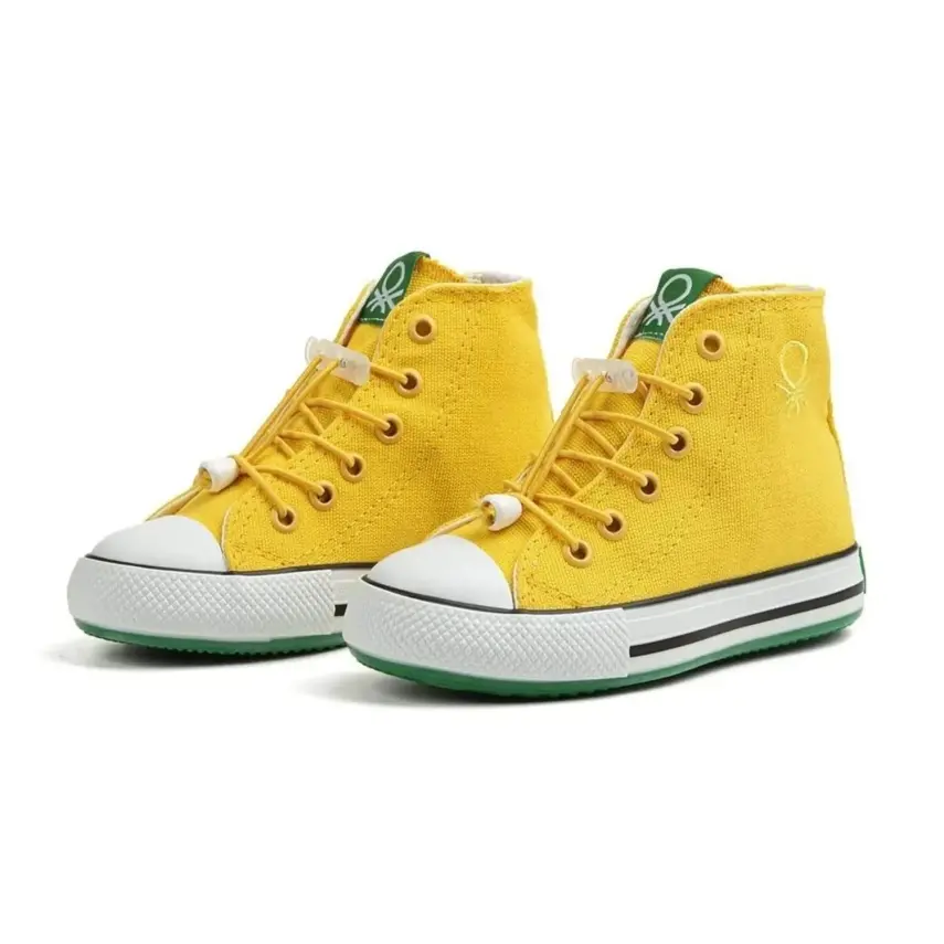 Benetton Ayakkabı Spor Patik Suni Deri Sarı - 3