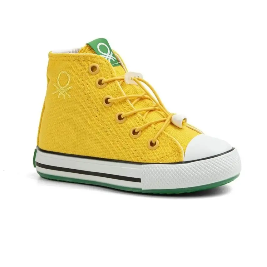 Benetton Ayakkabı Spor Patik Suni Deri Sarı - 2