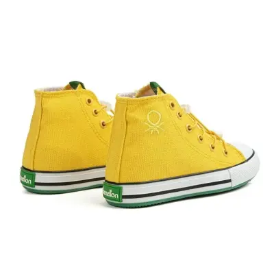 Benetton Ayakkabı Spor Patik Suni Deri Sarı - 4