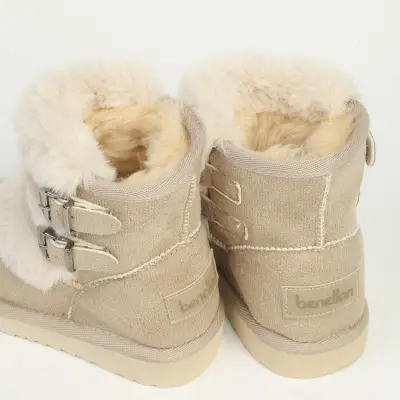 Benetton Bot Bej Kürklü Süet - 7
