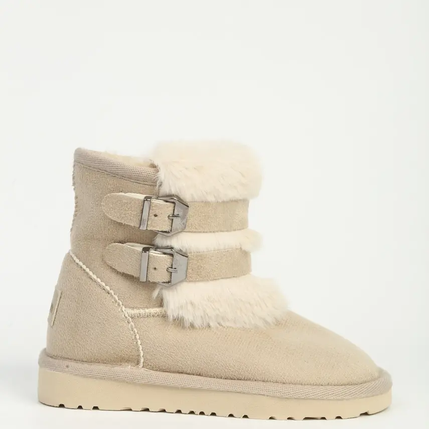 Benetton Bot Bej Kürklü Süet - 5